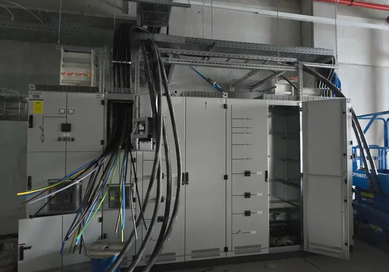 Niederspannungshauptverteilerschrank-Anlage mit Trennschaltern in der Industriehalle